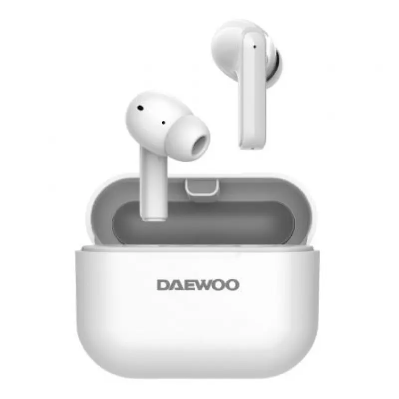 Auriculares Bluetooth Daewoo DW2005 con estuche de carga/ Autonomía 6h/ Blancos Auriculares Bluetooth Daewoo DW2005 con estuche de carga/ Autonomía 6h/ Blancos