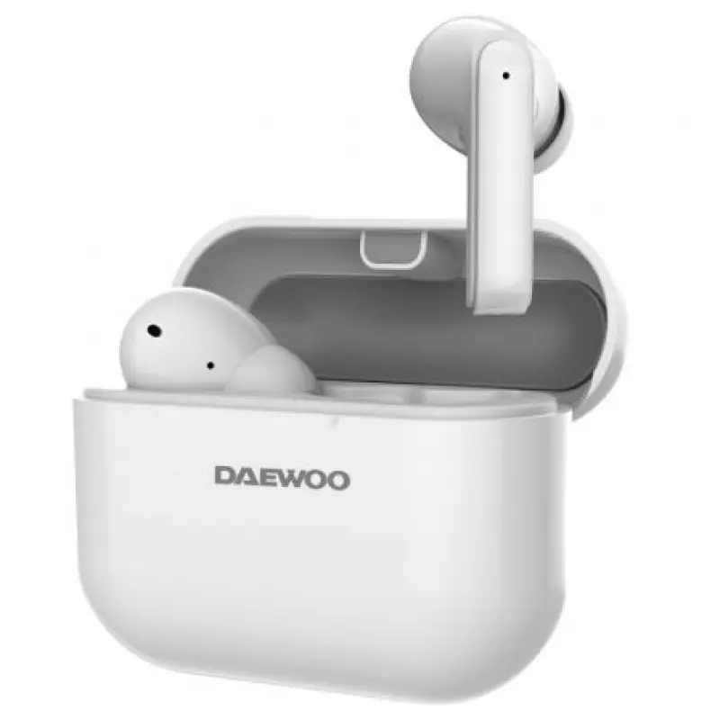 Auriculares Bluetooth Daewoo DW2005 con estuche de carga/ Autonomía 6h/ Blancos Auriculares Bluetooth Daewoo DW2005 con estuche de carga/ Autonomía 6h/ Blancos
