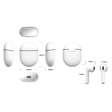 Auriculares Bluetooth Daewoo DW2006 con estuche de carga/ Autonomía 5h/ Blancos Auriculares Bluetooth Daewoo DW2006 con estuche de carga/ Autonomía 5h/ Blancos