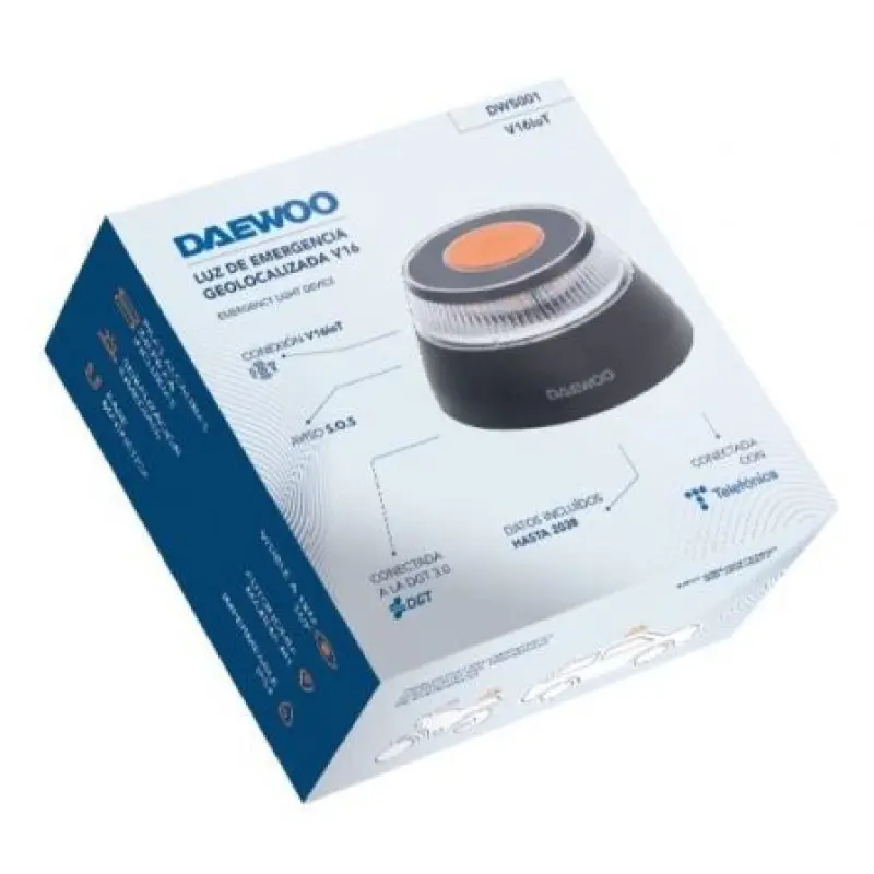 Luz de Emergencia para coche Daewoo DW5001 V16/ Homologada/ Base Imantada/ Geolocalizable/ Funciona a Pilas Luz de Emergencia para coche Daewoo DW5001 V16/ Homologada/ Base Imantada/ Geolocalizable/ Funciona a Pilas