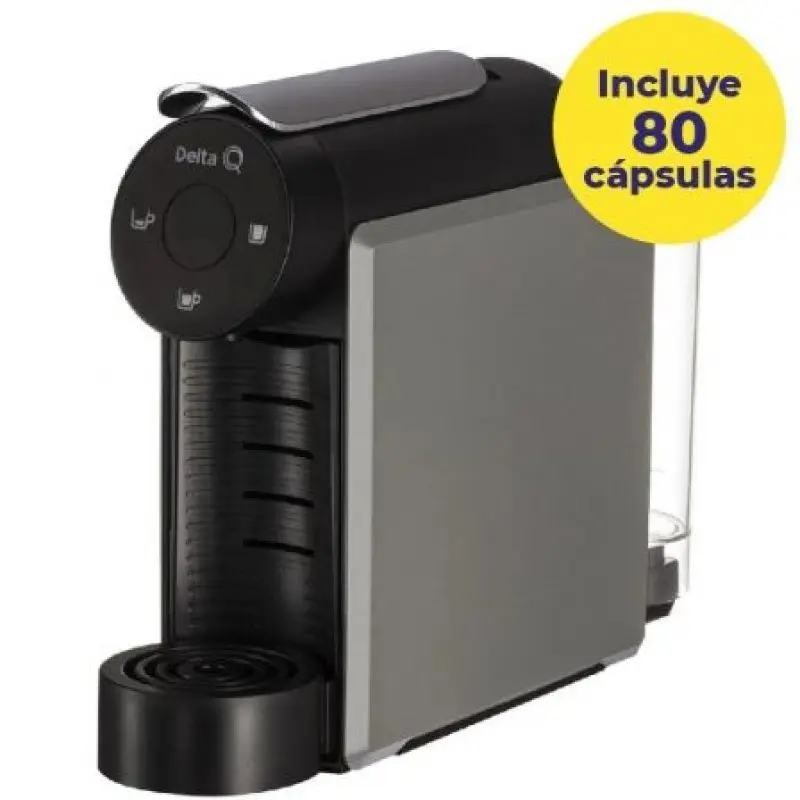 Cafetera de Cápsulas Delta Mini Qool/ Gris + 80 cápsulas QALIDUS Cafetera de Cápsulas Delta Mini Qool/ Gris + 80 cápsulas QALIDUS