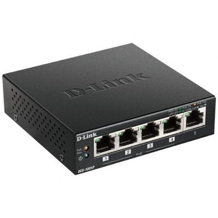 Switch D-Link DES-1005P 5 Puertos/ RJ45 10/100Mbps PoE Switch D-Link DES-1005P 5 Puertos/ RJ45 10/100Mbps PoE