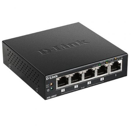 Switch D-Link DGS-1005P 5 Puertos/ RJ-45 10/100/1000 PoE Switch D-Link DGS-1005P 5 Puertos/ RJ-45 10/100/1000 PoE