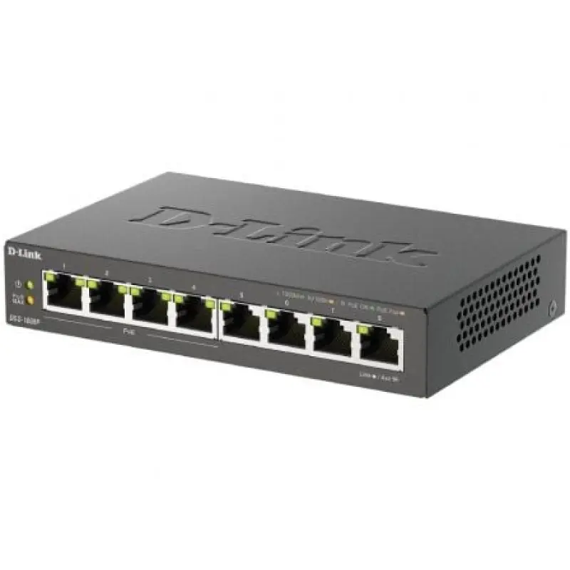 Switch D-Link DGS-1008P 8 Puertos/ RJ-45 Gigabit 10/100/1000/ PoE Switch D-Link DGS-1008P 8 Puertos/ RJ-45 Gigabit 10/100/1000/ PoE