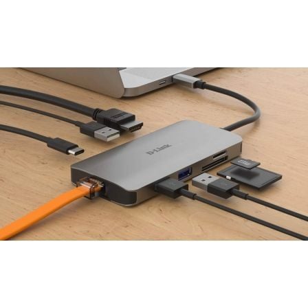 Docking USB Tipo-C D-Link DUB-M810/ 3xUSB/ 1xUSB Tipo-C/ 1xThunderbolt/ 1xHDMI/ 1xRJ45/ 1xLector tarjetas/ Gris Docking USB Tipo-C D-Link DUB-M810/ 3xUSB/ 1xUSB Tipo-C/ 1xThunderbolt/ 1xHDMI/ 1xRJ45/ 1xLector tarjetas/ Gris