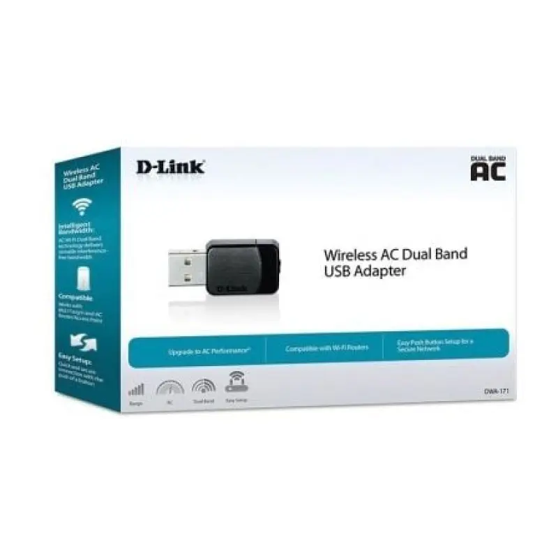 Adaptador USB - WiFi D-Link MU-MIMO DWA-171/ 433Mbps Adaptador USB - WiFi D-Link MU-MIMO DWA-171/ 433Mbps