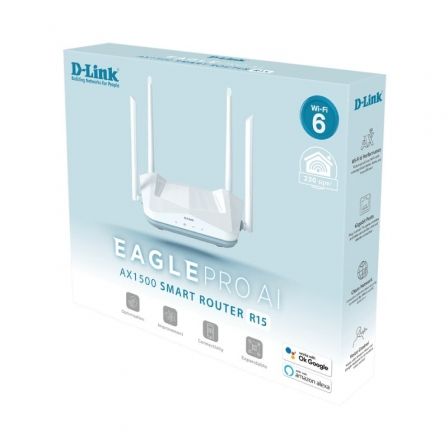 Router Inalámbrico D-Link EAGLE PRO AI AX1500 1500Mbps/ 2.4GHz 5GHz/ 4 Antenas/ WiFi 802.11ax/ac/n/g/b/k/v/a/h - 3ab/3u Router Inalámbrico D-Link EAGLE PRO AI AX1500 1500Mbps/ 2.4GHz 5GHz/ 4 Antenas/ WiFi 802.11ax/ac/n/g/b/k/v/a/h - 3ab/3u