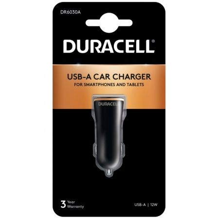 Cargador de Coche Duracell DR6030A/ 1xUSB/ 12W Cargador de Coche Duracell DR6030A/ 1xUSB/ 12W