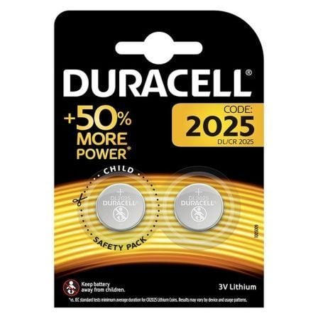 Pack de 2 Pilas de Botón Duracell DL2025B2/ 3V Pack de 2 Pilas de Botón Duracell DL2025B2/ 3V