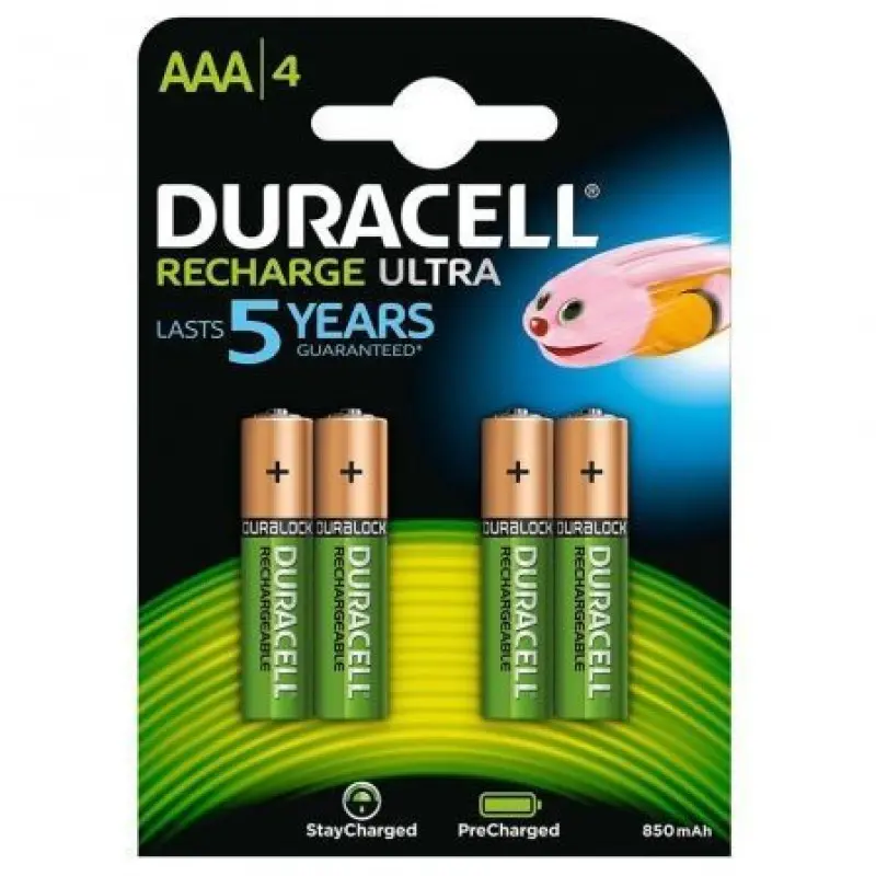 Pack de 4 Pilas AAA Duracell HR03-A/ 1.2V/ Recargables Pack de 4 Pilas AAA Duracell HR03-A/ 1.2V/ Recargables