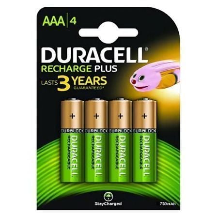 Pack de 4 Pilas AAA Duracell HR3-B/ 1.2V/ Recargables Pack de 4 Pilas AAA Duracell HR3-B/ 1.2V/ Recargables