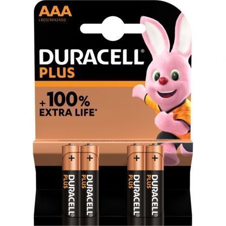 Pack de 4 Pilas AAA Duracell Plus MN2400/ 1.5V/ Alcalinas Pack de 4 Pilas AAA Duracell Plus MN2400/ 1.5V/ Alcalinas