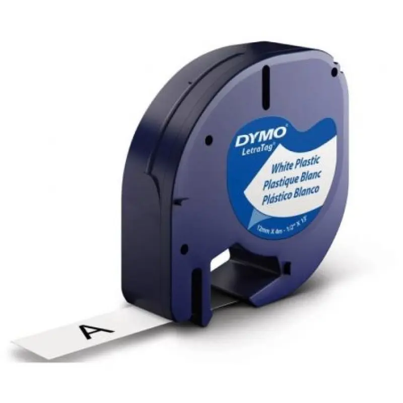 Cinta Rotuladora Adhesiva de Plástico Dymo 91221/ para Letratag/ 12mm x 4m/ Negra-Blanca Cinta Rotuladora Adhesiva de Plástico Dymo 91221/ para Letratag/ 12mm x 4m/ Negra-Blanca