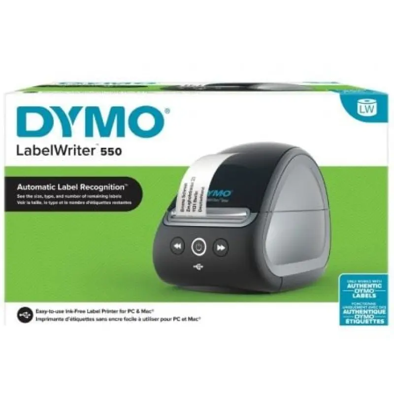 Impresora de Etiquetas Dymo LabelWriter 550/ Térmica/ USB/ Negra Impresora de Etiquetas Dymo LabelWriter 550/ Térmica/ USB/ Negra