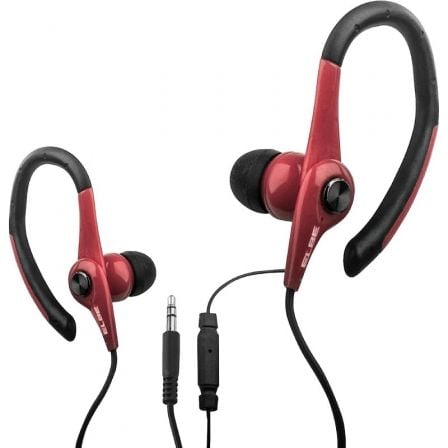 Auriculares Deportivos Elbe AU-107-MIC/ con Micrófono/ Jack 3.5/ Rojos y Negros Auriculares Deportivos Elbe AU-107-MIC/ con Micrófono/ Jack 3.5/ Rojos y Negros