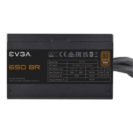Fuente de Alimentación EVGA 650 BR/ 650W/ Ventilador 12cm/ 80 Plus Bronze Fuente de Alimentación EVGA 650 BR/ 650W/ Ventilador 12cm/ 80 Plus Bronze