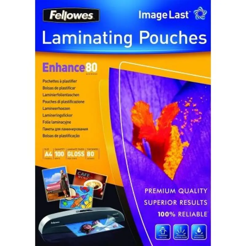 Fundas para Plastificar Fellowes 5306114/ A4/ 80 Micras/ 100 unidades Fundas para Plastificar Fellowes 5306114/ A4/ 80 Micras/ 100 unidades