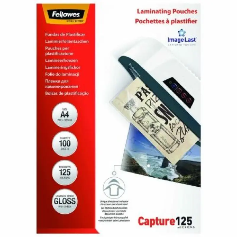 Fundas para Plastificar Fellowes 5307407/ A4/ 125 Micras/ 100 unidades Fundas para Plastificar Fellowes 5307407/ A4/ 125 Micras/ 100 unidades
