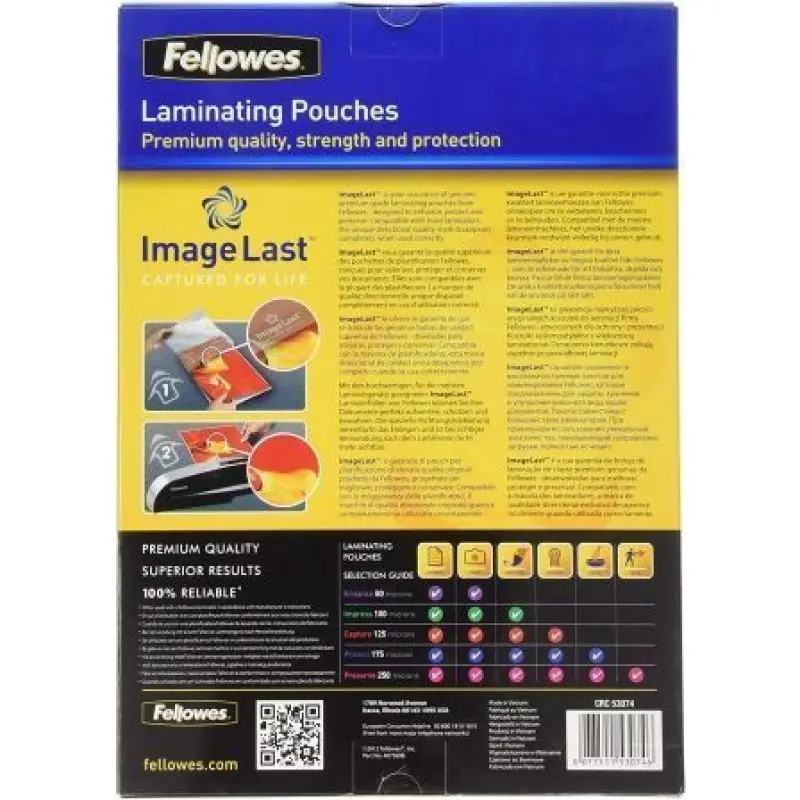 Fundas para Plastificar Fellowes 5307407/ A4/ 125 Micras/ 100 unidades Fundas para Plastificar Fellowes 5307407/ A4/ 125 Micras/ 100 unidades