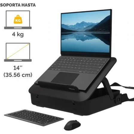 Maletín con Elevador Fellowes Breyta para Portátiles hasta 14'/ Negro Maletín con Elevador Fellowes Breyta para Portátiles hasta 14'/ Negro