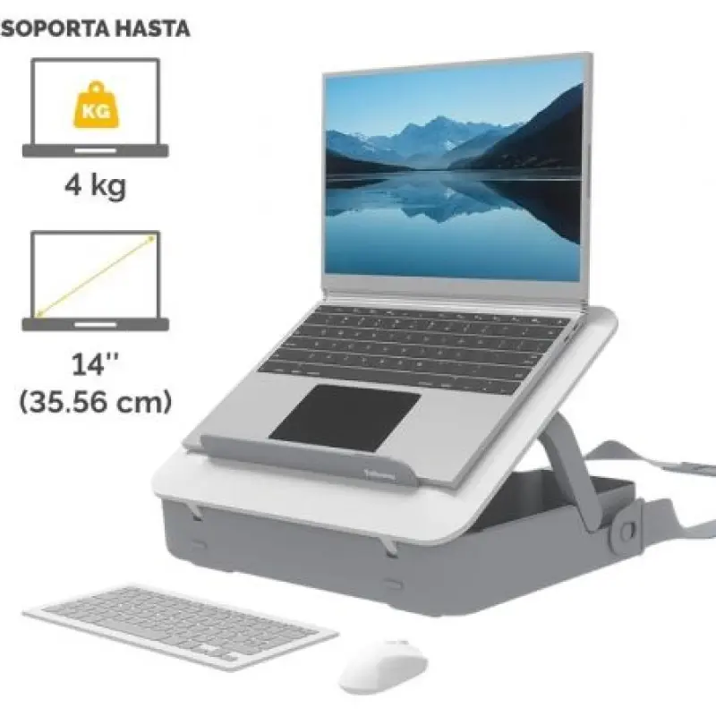 Maletín con Elevador Fellowes Breyta para Portátiles hasta 14'/ Blanco Maletín con Elevador Fellowes Breyta para Portátiles hasta 14'/ Blanco