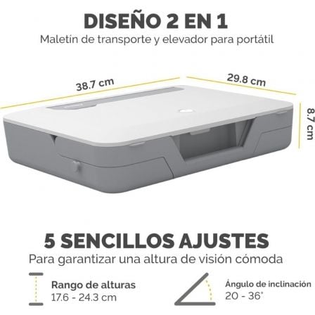 Maletín con Elevador Fellowes Breyta para Portátiles hasta 14'/ Blanco Maletín con Elevador Fellowes Breyta para Portátiles hasta 14'/ Blanco