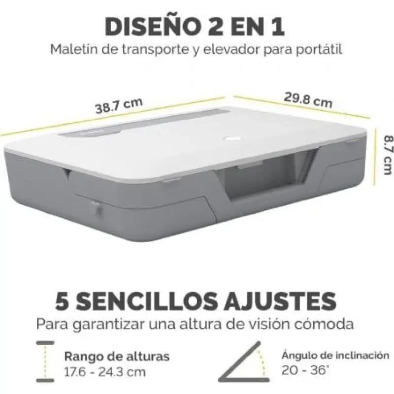 Maletín con Elevador Fellowes Breyta para Portátiles hasta 14'/ Blanco Maletín con Elevador Fellowes Breyta para Portátiles hasta 14'/ Blanco
