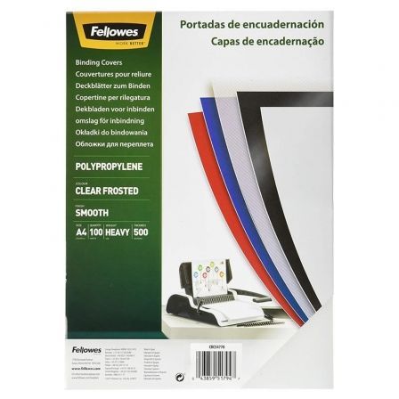 Portadas de Polipropileno Fellowes 54770/ A4/ 500 Micras/ 100 unidades/ Helado Claro Portadas de Polipropileno Fellowes 54770/ A4/ 500 Micras/ 100 unidades/ Helado Claro