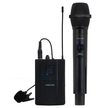 Micrófono Inalámbrico Doble Mano y Petaca UHF Fonestar SONAIR-2MP/ Incluye Receptor Micrófono Inalámbrico Doble Mano y Petaca UHF Fonestar SONAIR-2MP/ Incluye Receptor