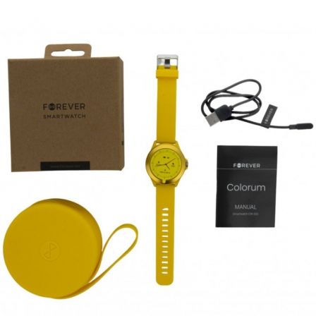 Smartwatch Forever Colorum CW-300/ Notificaciones/ Frecuencia Cardíaca/ Amarillo Smartwatch Forever Colorum CW-300/ Notificaciones/ Frecuencia Cardíaca/ Amarillo