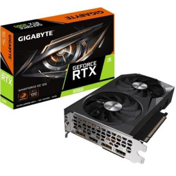 Tarjeta Gráfica Gigabyte GeForce RTX 3060 WindForce OC 12G/ 12GB GDDR6/ LHR Tarjeta Gráfica Gigabyte GeForce RTX 3060 WindForce OC 12G/ 12GB GDDR6/ LHR