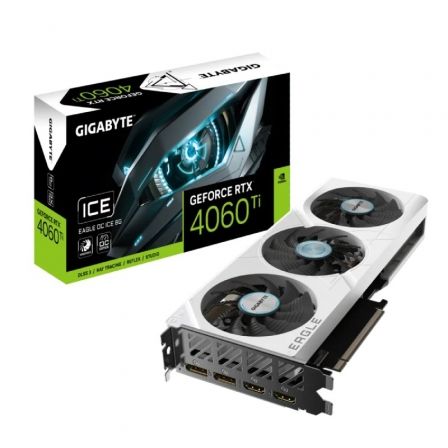 Tarjeta Gráfica Gigabyte GeForce RTX 4060 Ti EAGLE OC ICE 8G/ 8GB GDDR6 Tarjeta Gráfica Gigabyte GeForce RTX 4060 Ti EAGLE OC ICE 8G/ 8GB GDDR6