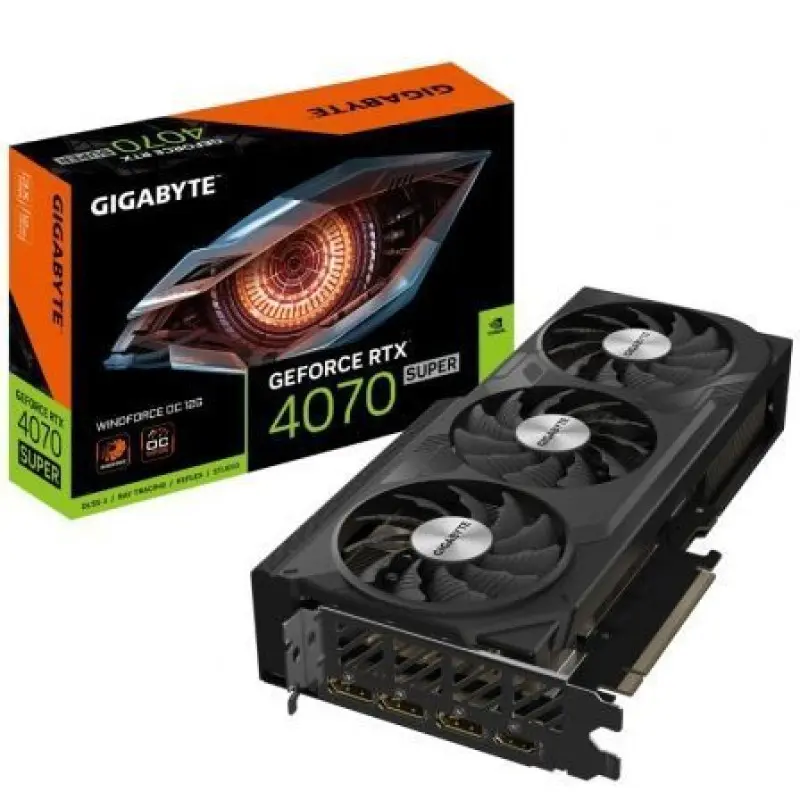 Tarjeta Gráfica Gigabyte GeForce RTX 4070 SUPER WindForce OC 12G/ 12GB GDDR6X Tarjeta Gráfica Gigabyte GeForce RTX 4070 SUPER WindForce OC 12G/ 12GB GDDR6X