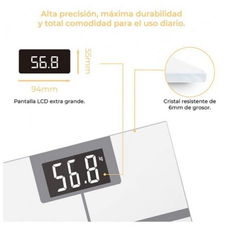 Báscula de Baño GKL Fitmax White/ Hasta 200kg Báscula de Baño GKL Fitmax White/ Hasta 200kg