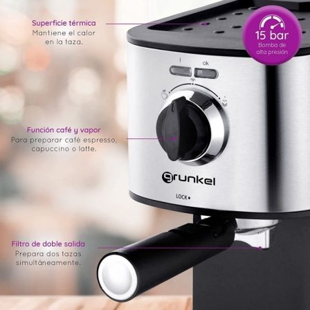Cafetera Expreso Grunkel CAFPRESO-H15/ 850W/ 15 Bares Cafetera Expreso Grunkel CAFPRESO-H15/ 850W/ 15 Bares