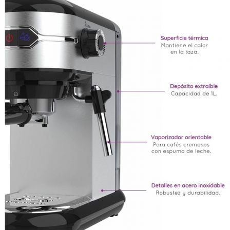 Cafetera Expreso Grunkel CAFPRESOH-20/ 1450W/ 20 Bares Cafetera Expreso Grunkel CAFPRESOH-20/ 1450W/ 20 Bares