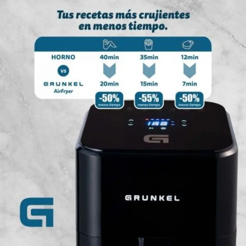 Freidora por Aire / Sin Aceite Grunkel Black Easy Fryer/ 1200W/ Capacidad 4L Freidora por Aire / Sin Aceite Grunkel Black Easy Fryer/ 1200W/ Capacidad 4L