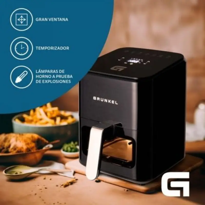 Freidora por Aire / Sin Aceite Grunkel Black Easy Fryer/ 1200W/ Capacidad 4L Freidora por Aire / Sin Aceite Grunkel Black Easy Fryer/ 1200W/ Capacidad 4L