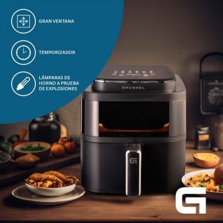 Freidora por Aire / Sin Aceite Grunkel Black Light Fryer/ 1400W/ Capacidad 6L Freidora por Aire / Sin Aceite Grunkel Black Light Fryer/ 1400W/ Capacidad 6L