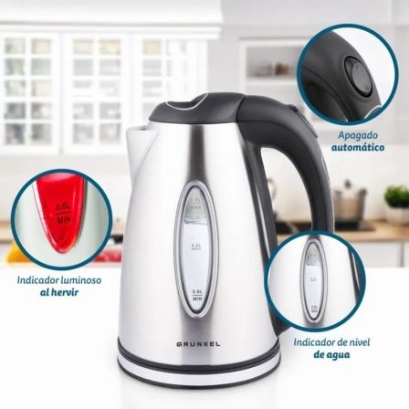 Hervidor de Agua Grunkel HV-16GX/ 2000W/ Capacidad 1.7L Hervidor de Agua Grunkel HV-16GX/ 2000W/ Capacidad 1.7L