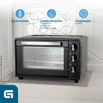Horno de Sobremesa Grunkel HR-23HN/ 1600W/ Capacidad 23L Horno de Sobremesa Grunkel HR-23HN/ 1600W/ Capacidad 23L
