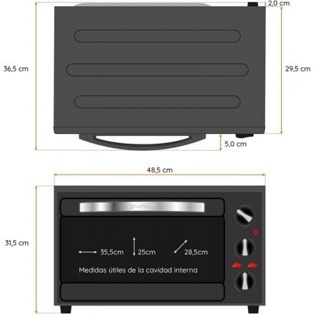 Horno de Sobremesa Grunkel HR-28N RM/ 1600W/ Capacidad 28L Horno de Sobremesa Grunkel HR-28N RM/ 1600W/ Capacidad 28L