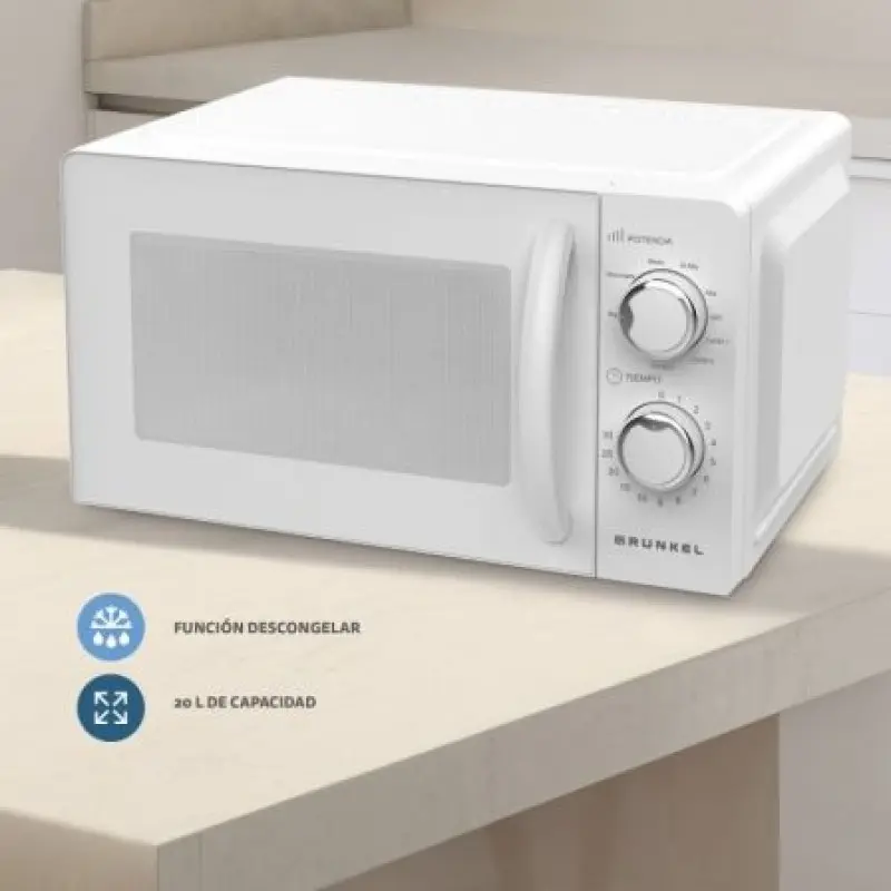 Microondas Grunkel MW-20MI/ 700W/ Capacidad 20L/ Blanco Microondas Grunkel MW-20MI/ 700W/ Capacidad 20L/ Blanco