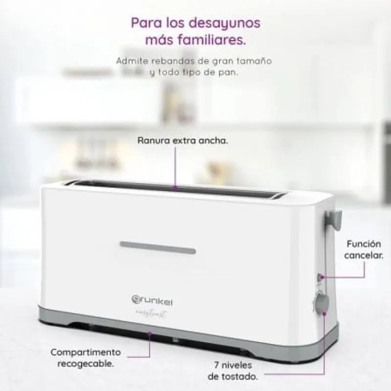 Tostador Grunkel TS-40 EasyToast/ 980W/ Blanco Tostador Grunkel TS-40 EasyToast/ 980W/ Blanco