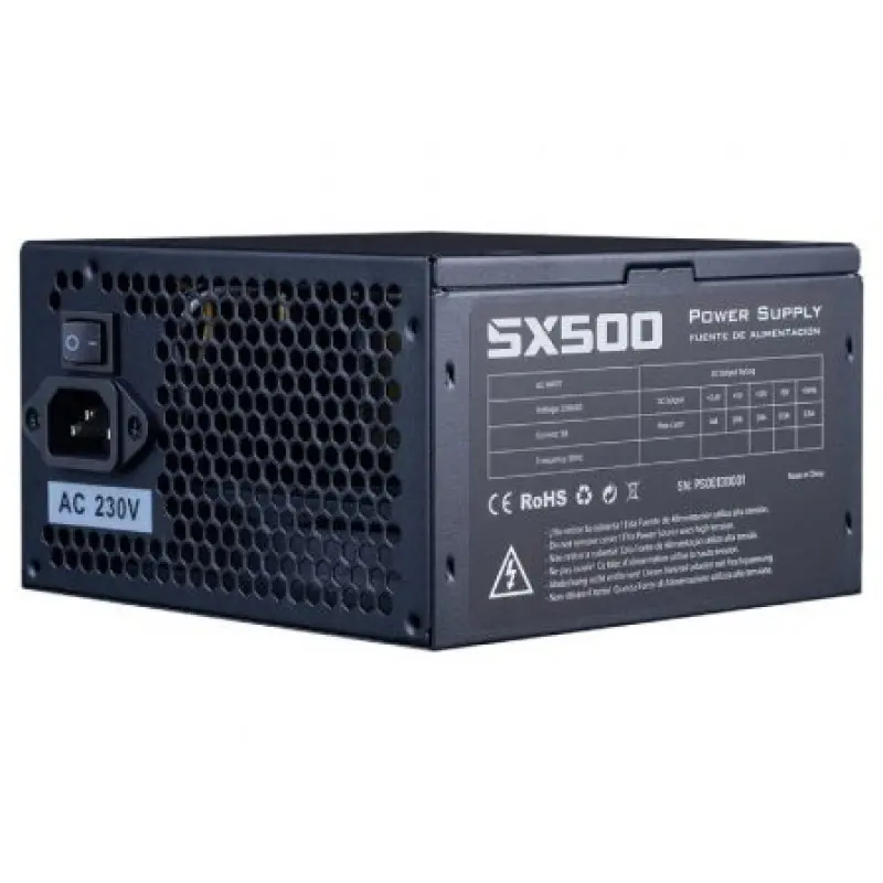 Fuente de Alimentación Hiditec SX 500 BULK/ 500W/ Ventilador 12cm/ Incluye cable de alimentación 1.5m Fuente de Alimentación Hiditec SX 500 BULK/ 500W/ Ventilador 12cm/ Incluye cable de alimentación 1.5m