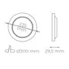 Downlight Iglux IG-54-18W-F/ Circular/ Ø225 x 29.5mm/ Potencia 18W/ 1720 Lúmenes/ 6000ºK/ Blanco