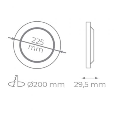 Downlight Iglux IG-54-18W-F/ Circular/ Ø225 x 29.5mm/ Potencia 18W/ 1720 Lúmenes/ 6000ºK/ Blanco Downlight Iglux IG-54-18W-F/ Circular/ Ø225 x 29.5mm/ Potencia 18W/ 1720 Lúmenes/ 6000ºK/ Blanco