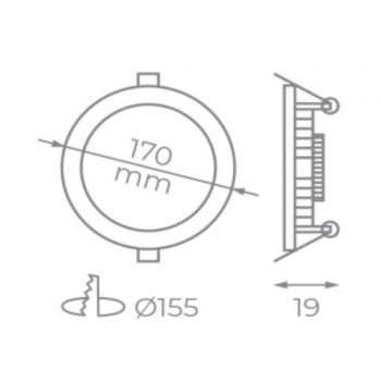Downlight Iglux LS-102113-FB V2/ Circular/ Ø170 x 19mm/ Potencia 13W/ 1130 Lúmenes/ 6000ºK/ Blanco Downlight Iglux LS-102113-FB V2/ Circular/ Ø170 x 19mm/ Potencia 13W/ 1130 Lúmenes/ 6000ºK/ Blanco