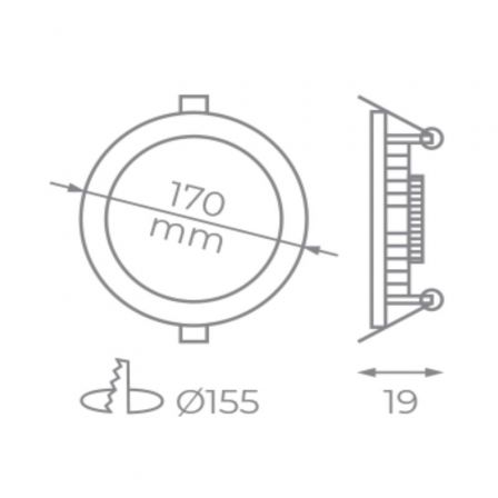 Downlight Iglux LS-102113-FB V2/ Circular/ Ø170 x 19mm/ Potencia 13W/ 1130 Lúmenes/ 6000ºK/ Blanco Downlight Iglux LS-102113-FB V2/ Circular/ Ø170 x 19mm/ Potencia 13W/ 1130 Lúmenes/ 6000ºK/ Blanco