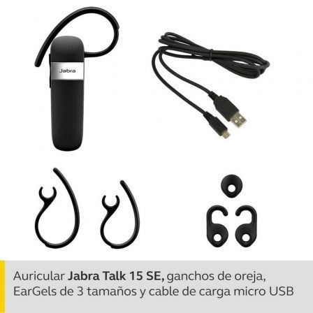 Auricular Bluetooth para Smartphone Jabra Talk 15 SE/ Negro Auricular Bluetooth para Smartphone Jabra Talk 15 SE/ Negro